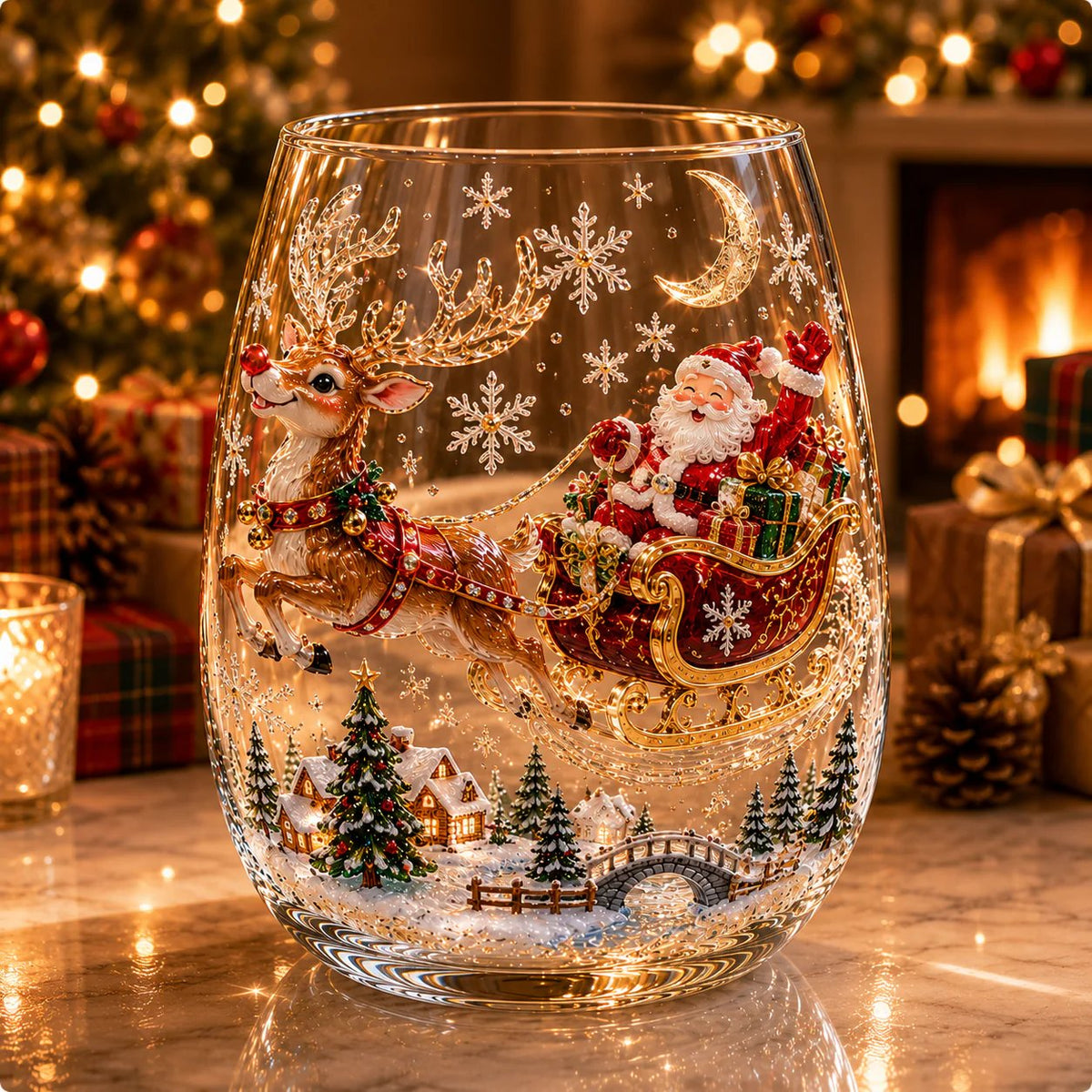 FestiveSip-3D Glazen Kerstbekers