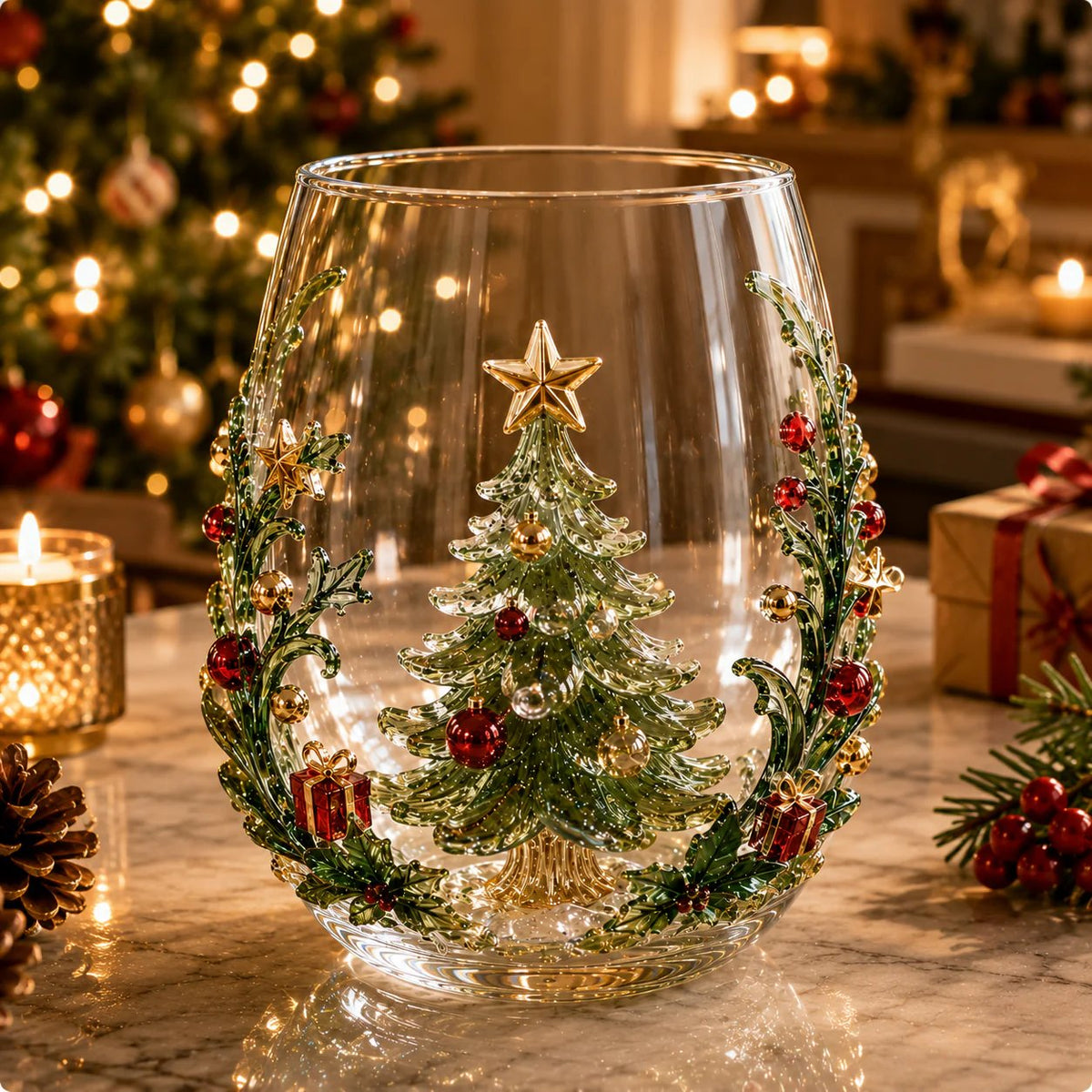 FestiveSip-3D Glazen Kerstbekers