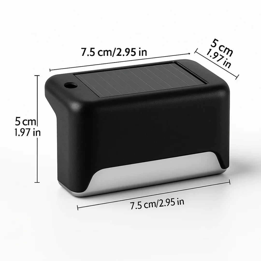 LumiPath™ Draadloze Solar Trapverlichting – Veilig & Sfeervol Buiten na Zonsondergang