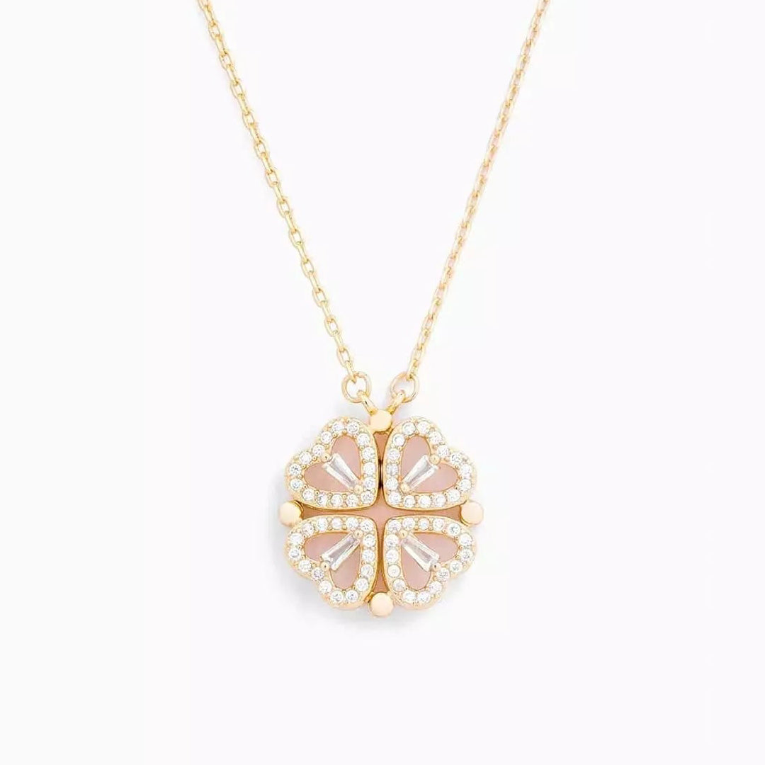 LuckyCharm-Klavertje Vier Hart Ketting