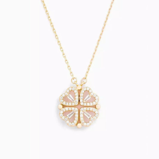 LuckyCharm-Klavertje Vier Hart Ketting
