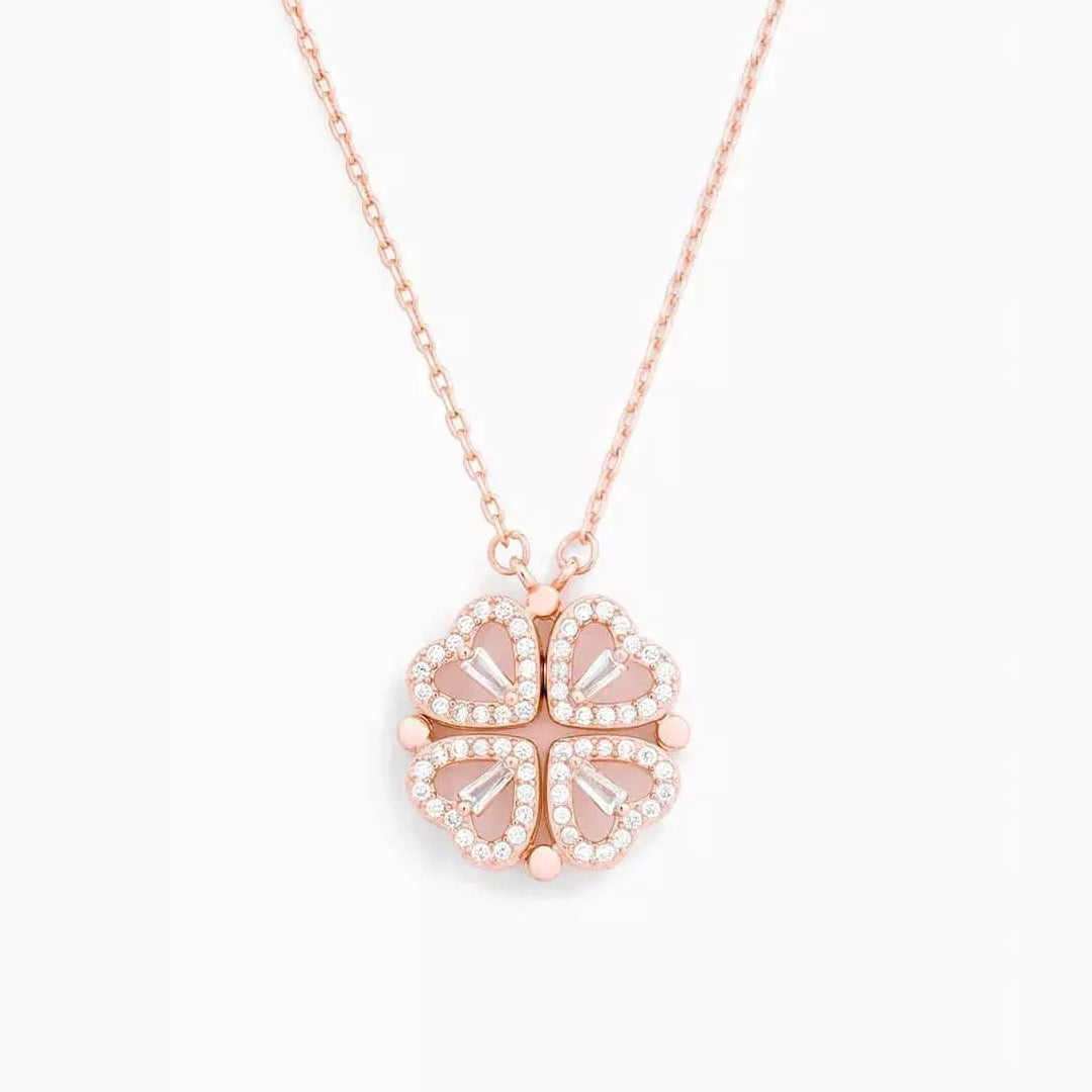 LuckyCharm-Klavertje Vier Hart Ketting