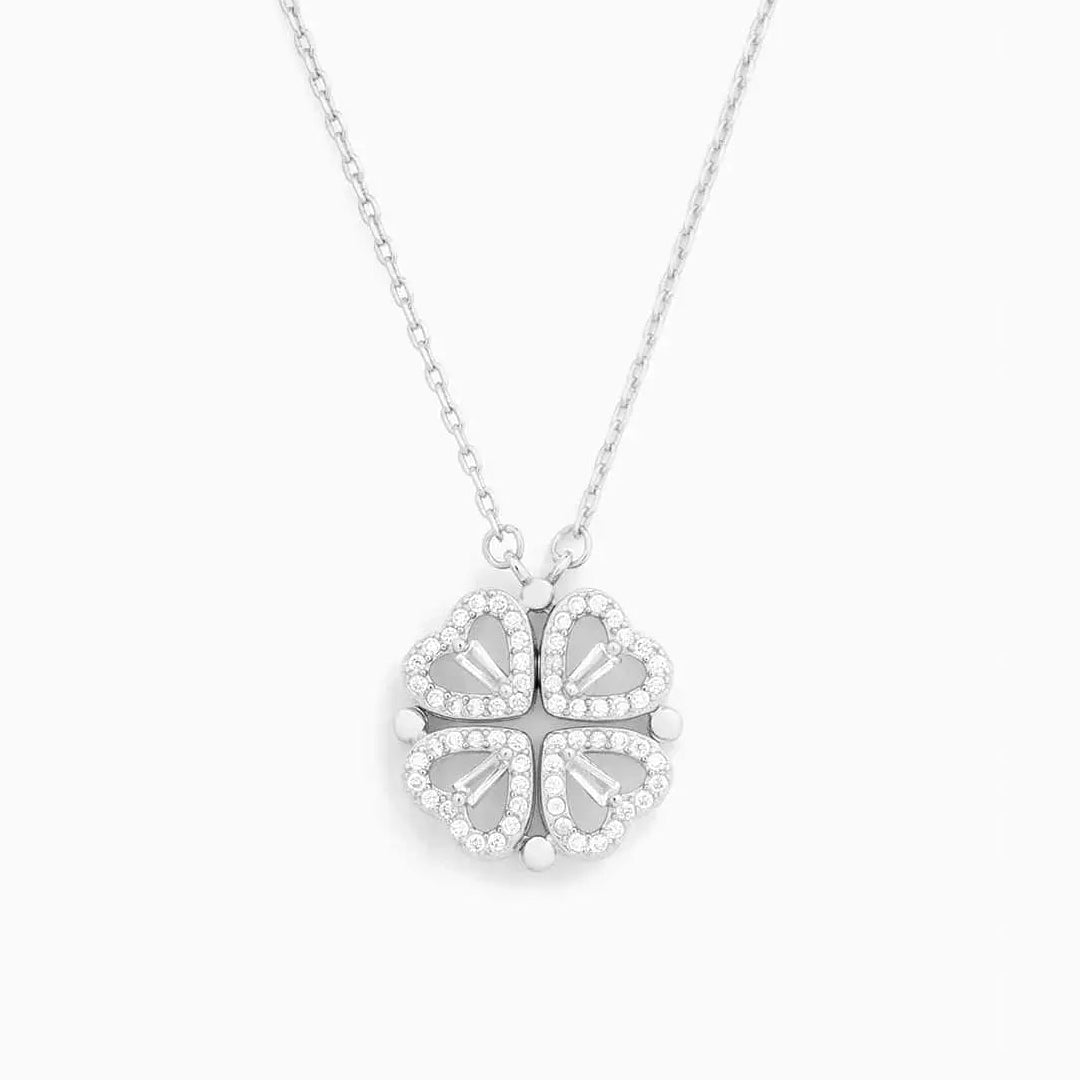 LuckyCharm-Klavertje Vier Hart Ketting