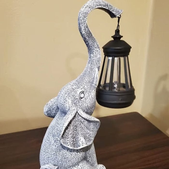 GlowElephant™ Solar Tuinbeeld met LED-lantaarn