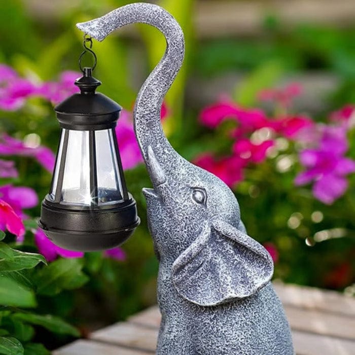 GlowElephant™ Solar Tuinbeeld met LED-lantaarn