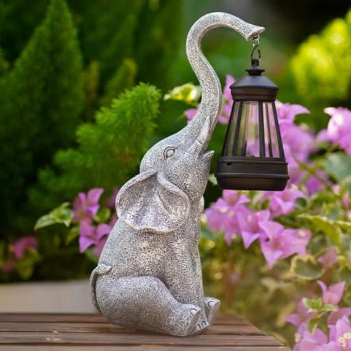 GlowElephant™ Solar Tuinbeeld met LED-lantaarn