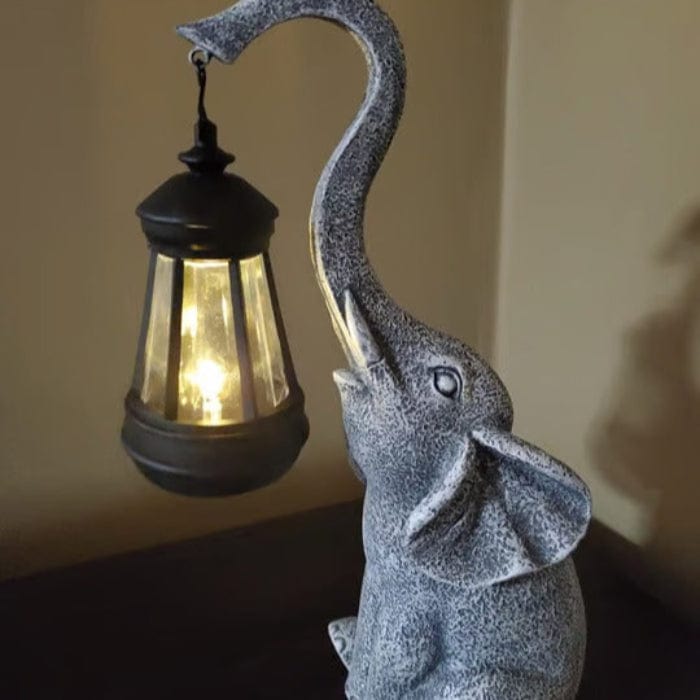 GlowElephant™ Solar Tuinbeeld met LED-lantaarn