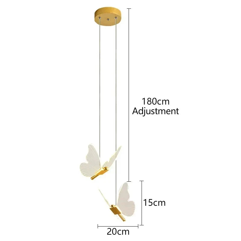 ButterflyGlow™ Vlinder LED Hanglamp – Luxe Gouden Sfeerverlichting voor Elk Interieur