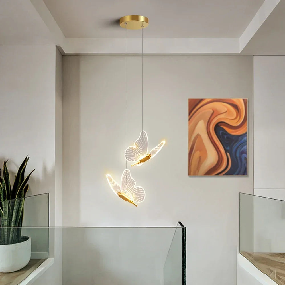 ButterflyGlow™ Vlinder LED Hanglamp – Luxe Gouden Sfeerverlichting voor Elk Interieur