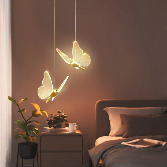 ButterflyGlow™ Vlinder LED Hanglamp – Luxe Gouden Sfeerverlichting voor Elk Interieur