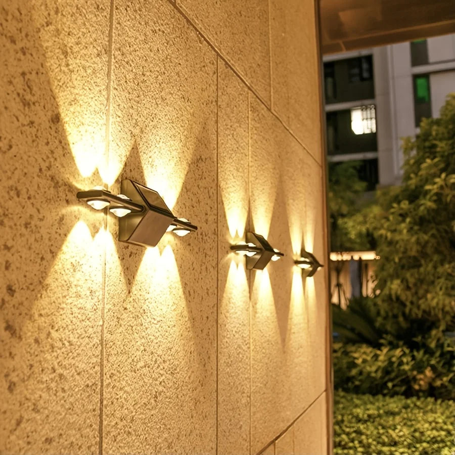 PrivilegeSolar™ Buiten Wandlamp 8 LED's – Stijlvol Up & Down Lichteffect op Zonne-energie