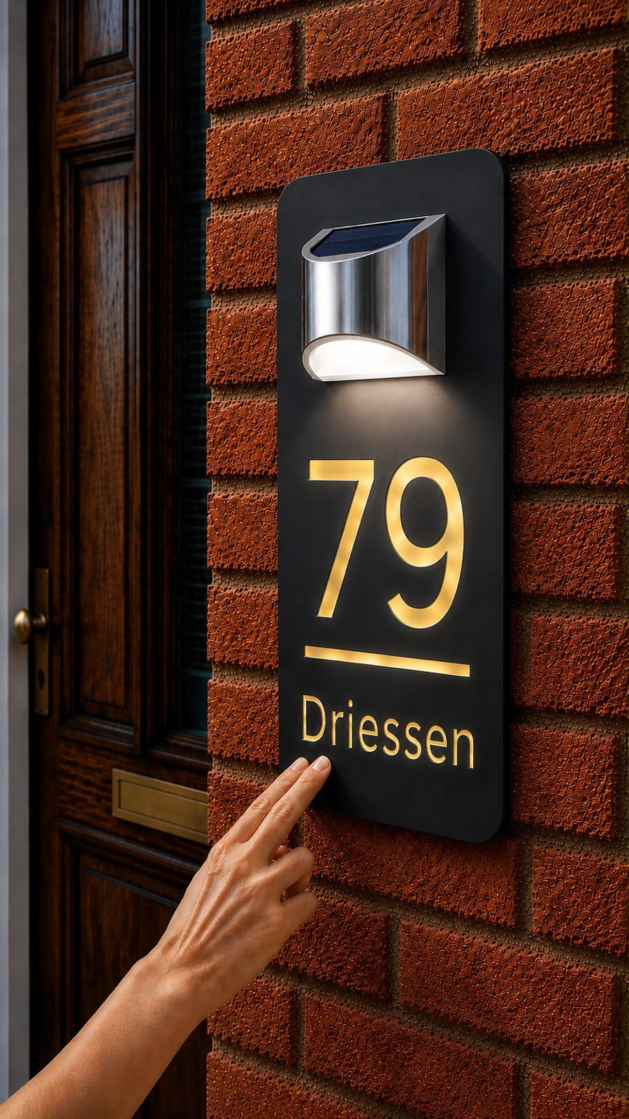 SolarSign-Gepersonaliseerd Huisnummerbord