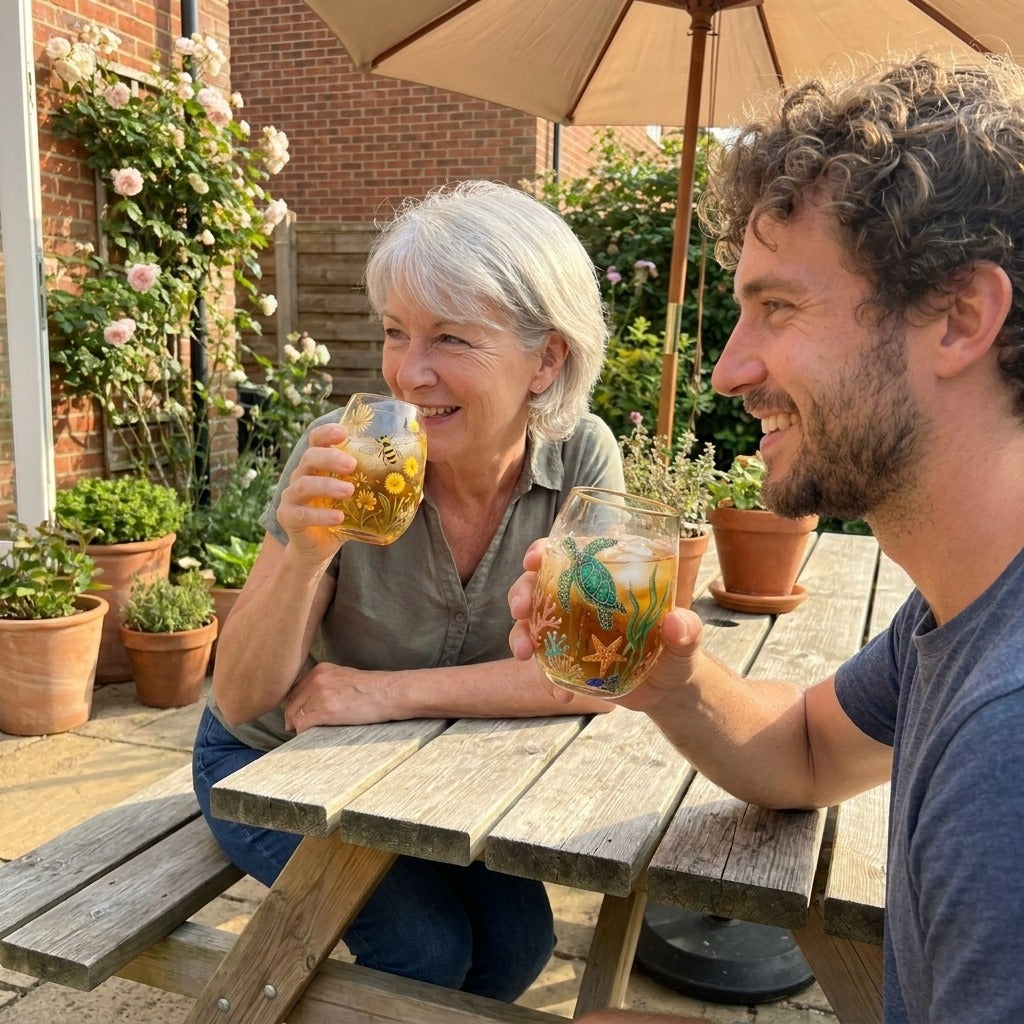 NatureArt™ Handgeschilderde Drinkglazen – Uniek Kunstwerk in Glas