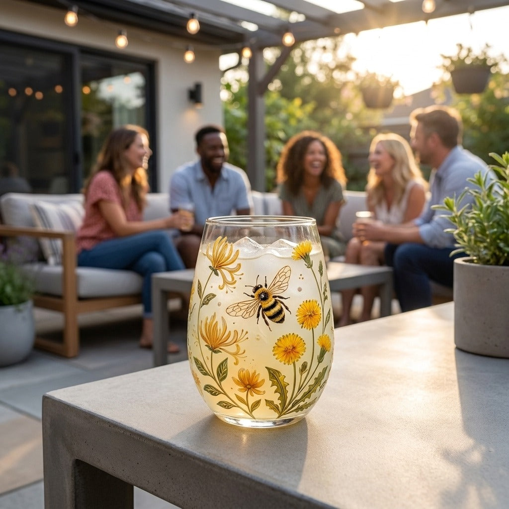 NatureArt™ Handgeschilderde Drinkglazen – Uniek Kunstwerk in Glas