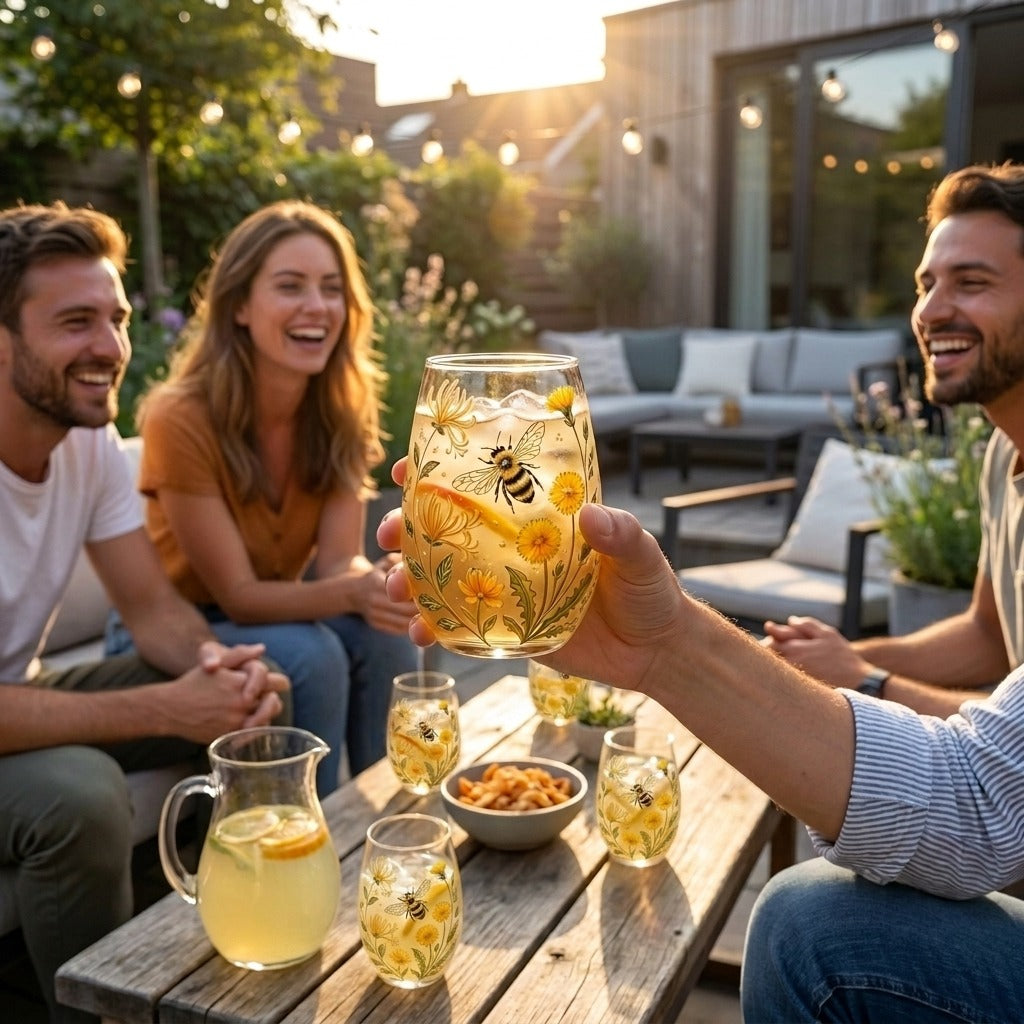 NatureArt™ Handgeschilderde Drinkglazen – Uniek Kunstwerk in Glas