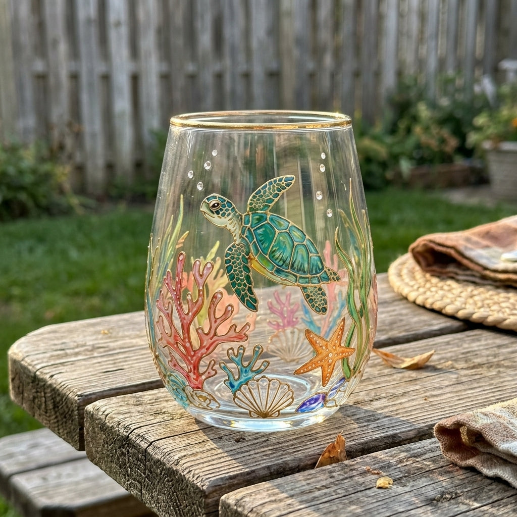 NatureArt™ Handgeschilderde Drinkglazen – Uniek Kunstwerk in Glas
