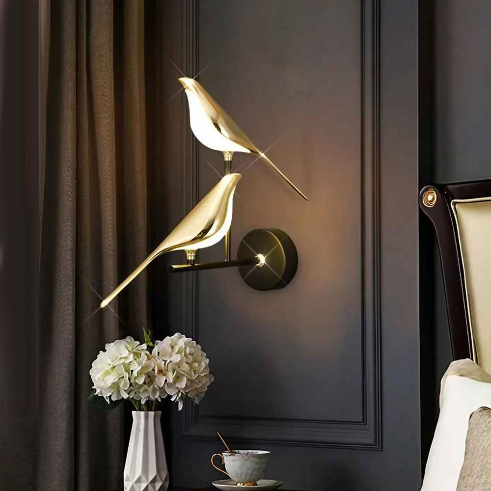 LumiBird™ Wandlamp met Gouden Vogel