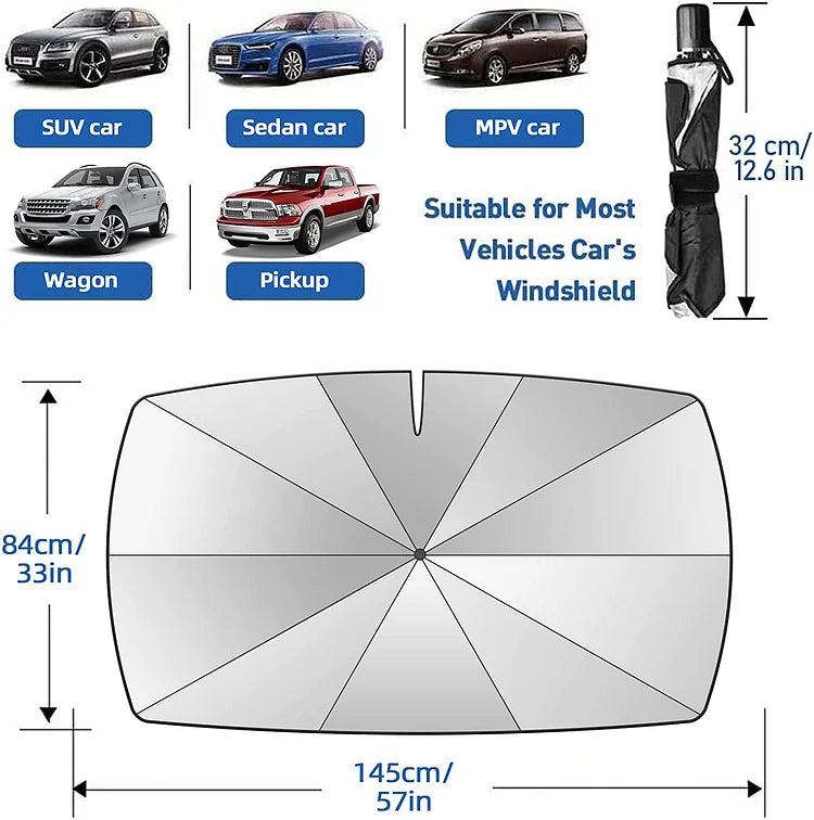 SunShield™ Opvouwbaar Zonnescherm | Houd je Auto Koel & UV-Vrij
