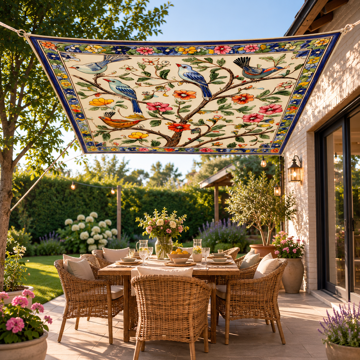 Boho Schaduwzeil 185×240 cm | UV-Bescherming + Waterafstotend