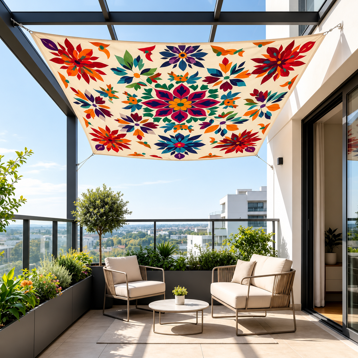 Boho Schaduwzeil 185×240 cm | UV-Bescherming + Waterafstotend