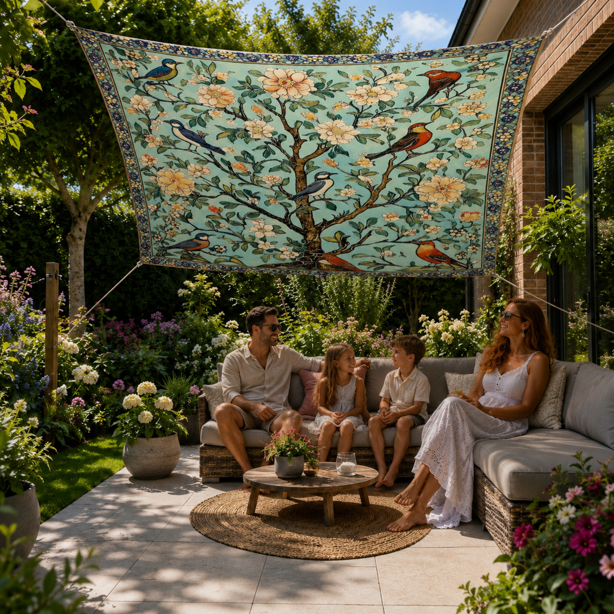Boho Schaduwzeil 185×240 cm | UV-Bescherming + Waterafstotend
