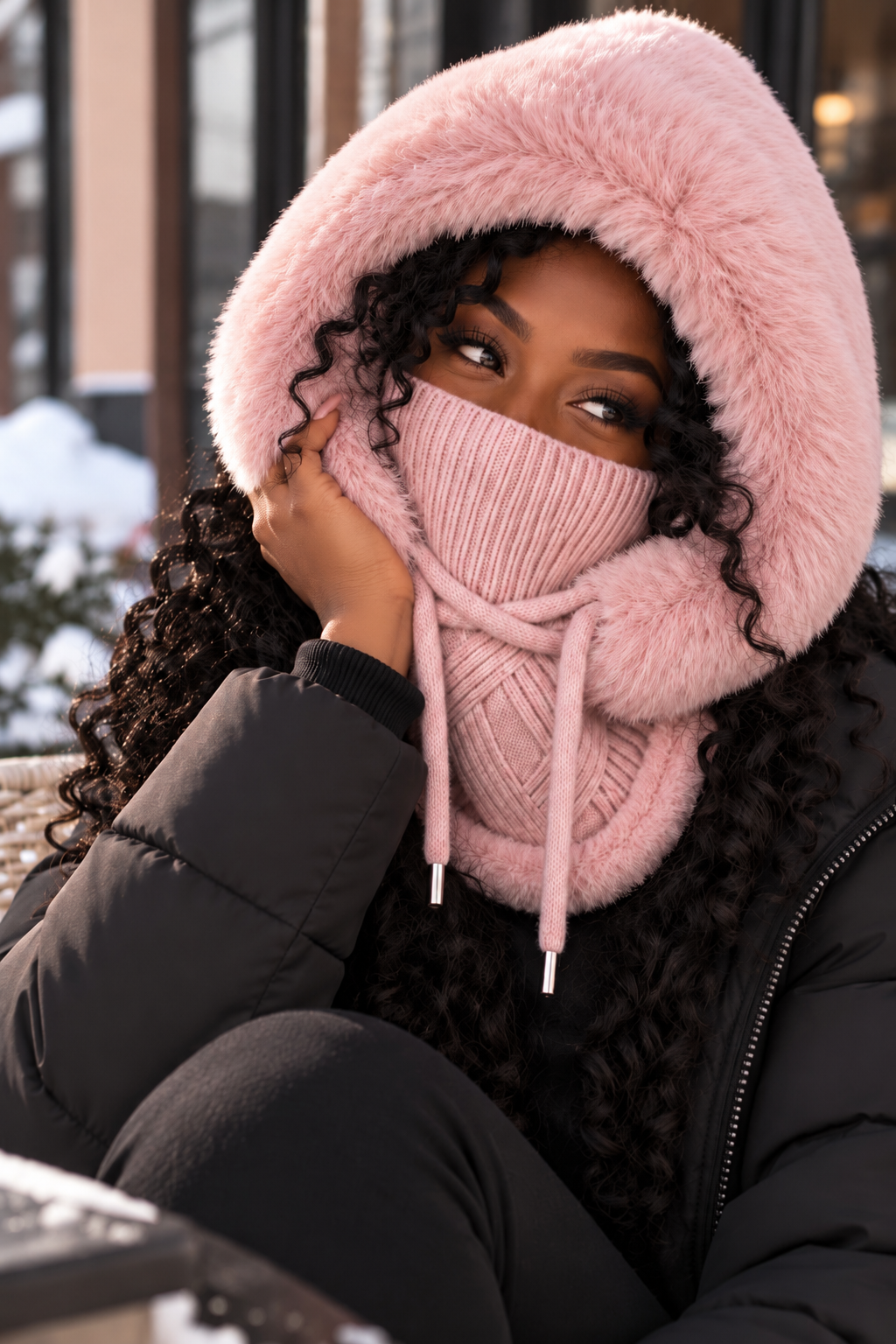 Elle- Luxe Dames Balaclava 3-in-1