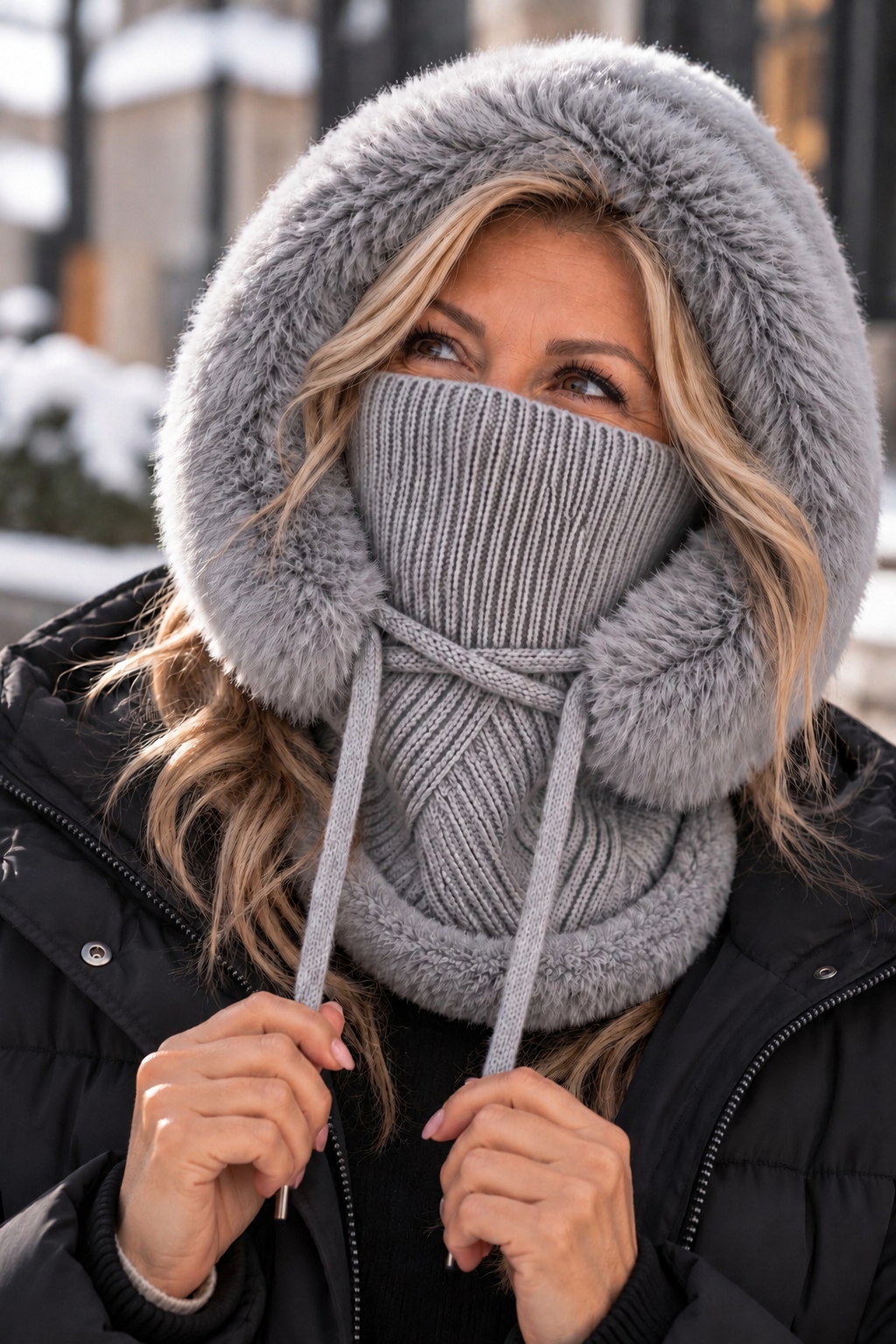 Elle- Luxe Dames Balaclava 3-in-1