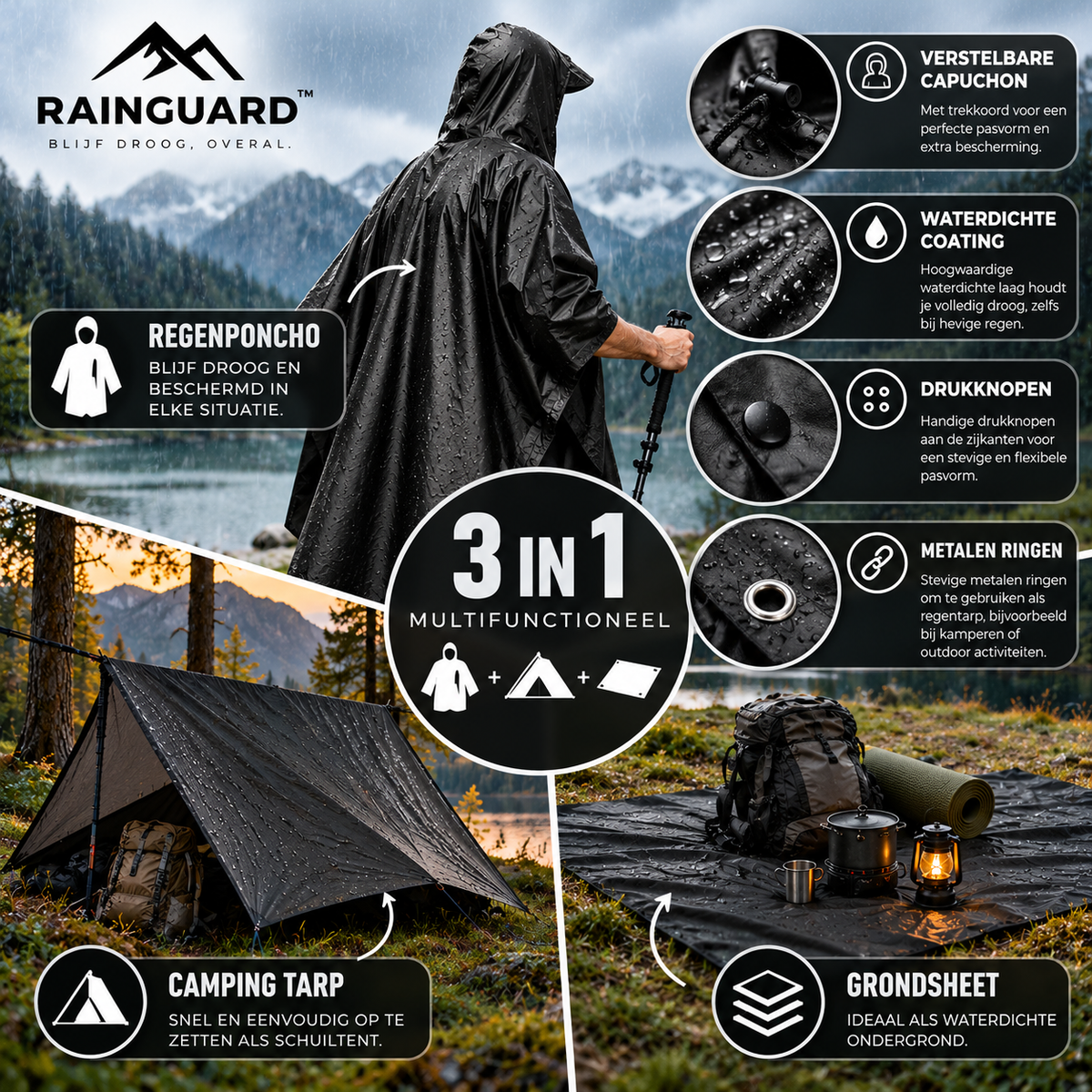 RainGuard-Premium Waterdichte Poncho