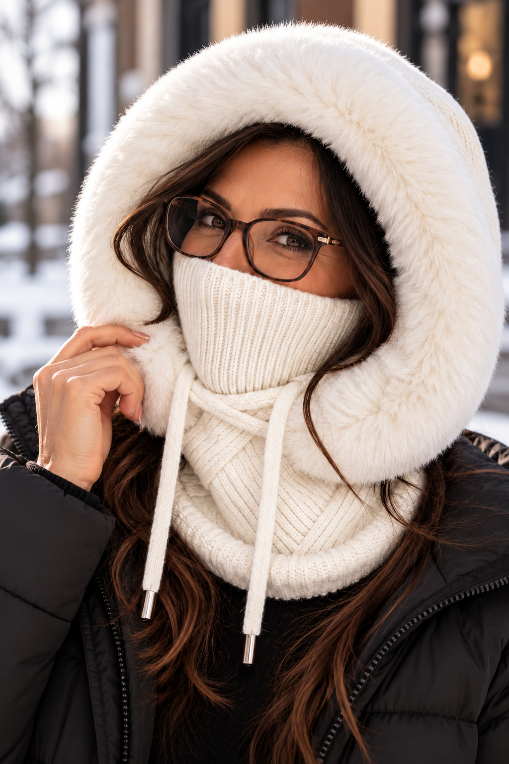 Elle- Luxe Dames Balaclava 3-in-1