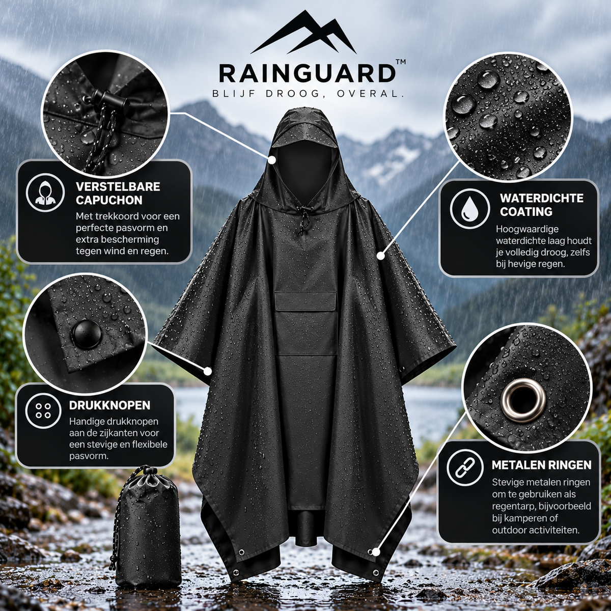 RainGuard-Premium Waterdichte Poncho