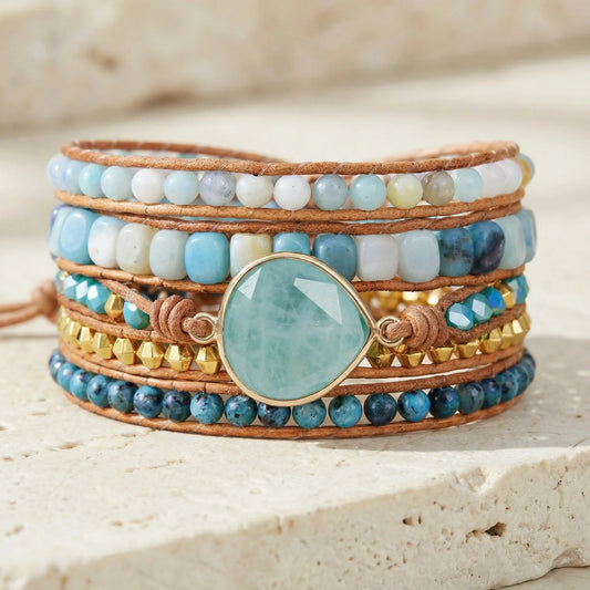 Stem van de Zee — Amazoniet & Apatiet Armband