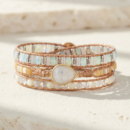 Danseres van het Maanlicht — Maansteen & Opaliet Armband