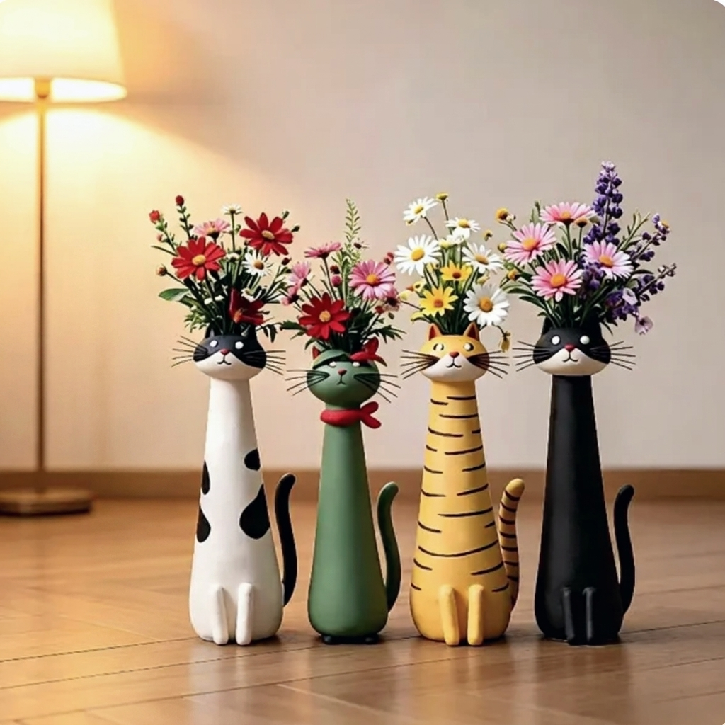 PurrfectVase™ Vrolijke Kattenvaas