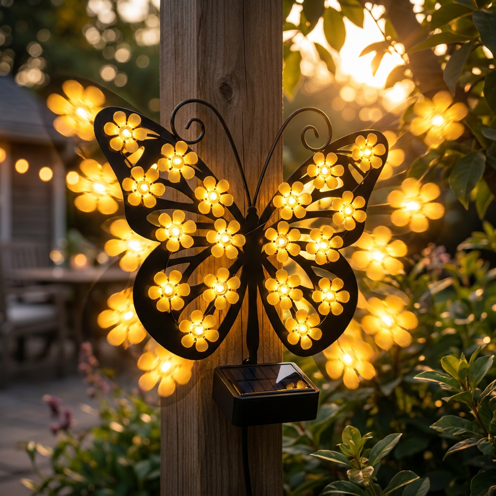 ButterflyBloom™ | Decoratieve zonne-energie vlinderlamp met bloemvormige LED