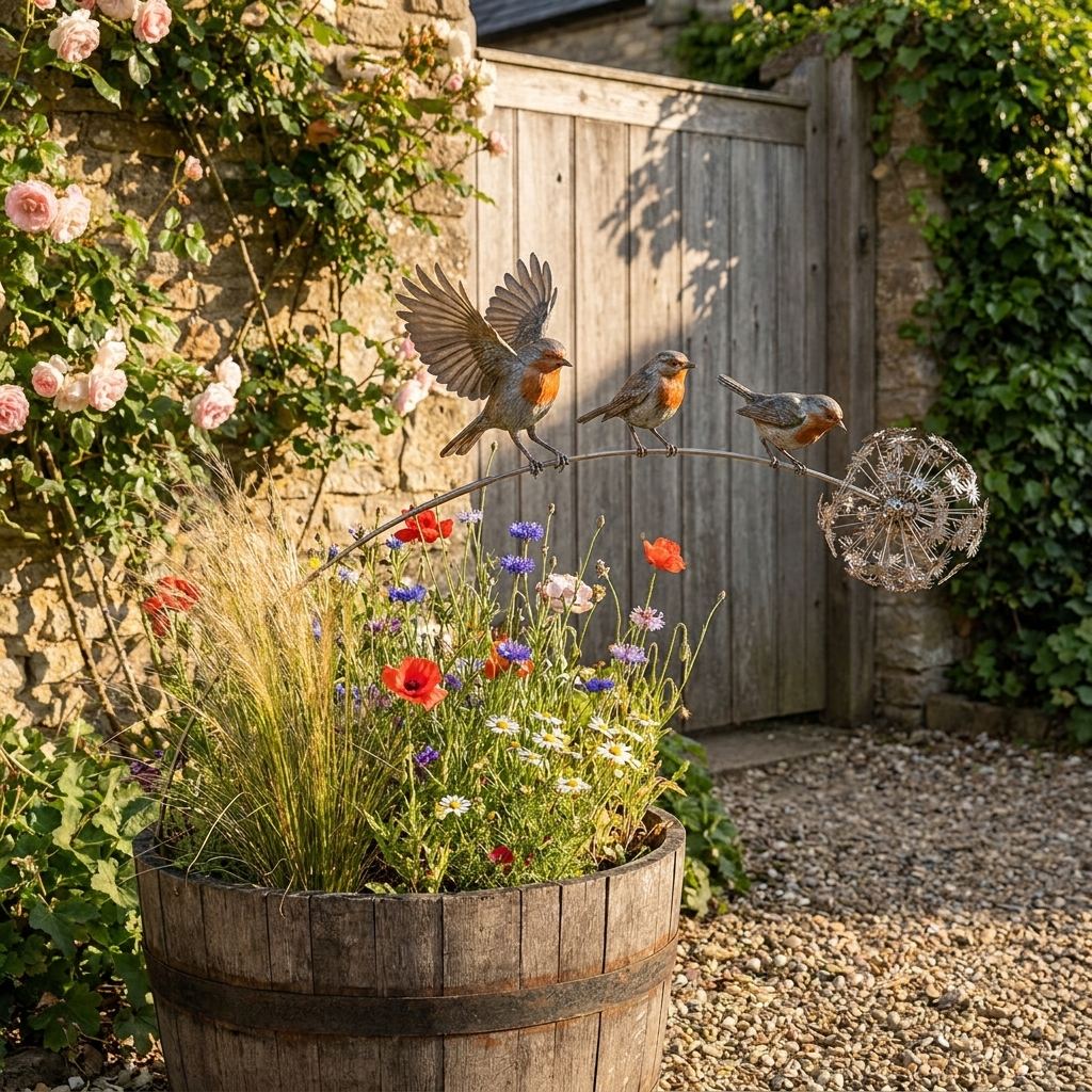 GardenJoy™ Roodborstjes Tuindecoratie