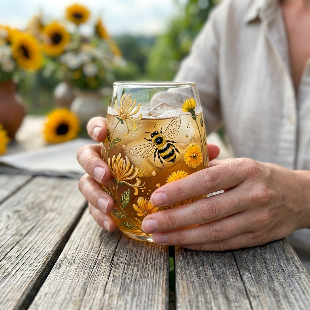 NatureArt™ Handgeschilderde Drinkglazen – Uniek Kunstwerk in Glas