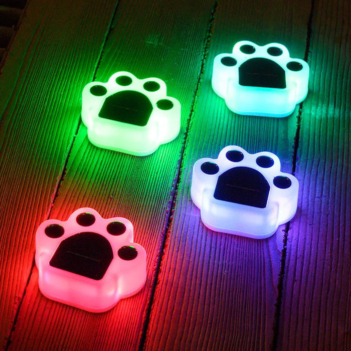 EcoGlow™ Solar Pootafdrukverlichting – Set van 4 | Sfeervolle LED Tuinverlichting op Zonne-energie