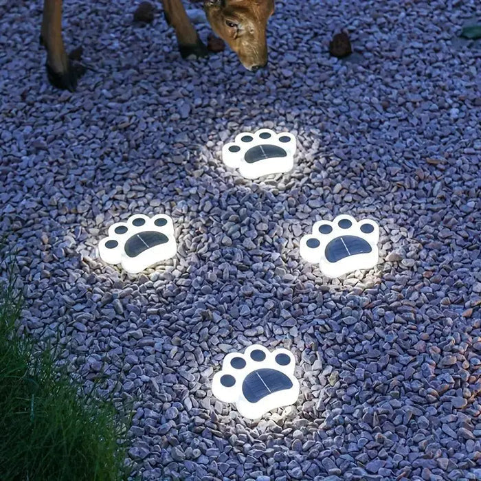 EcoGlow™ Solar Pootafdrukverlichting – Set van 4 | Sfeervolle LED Tuinverlichting op Zonne-energie