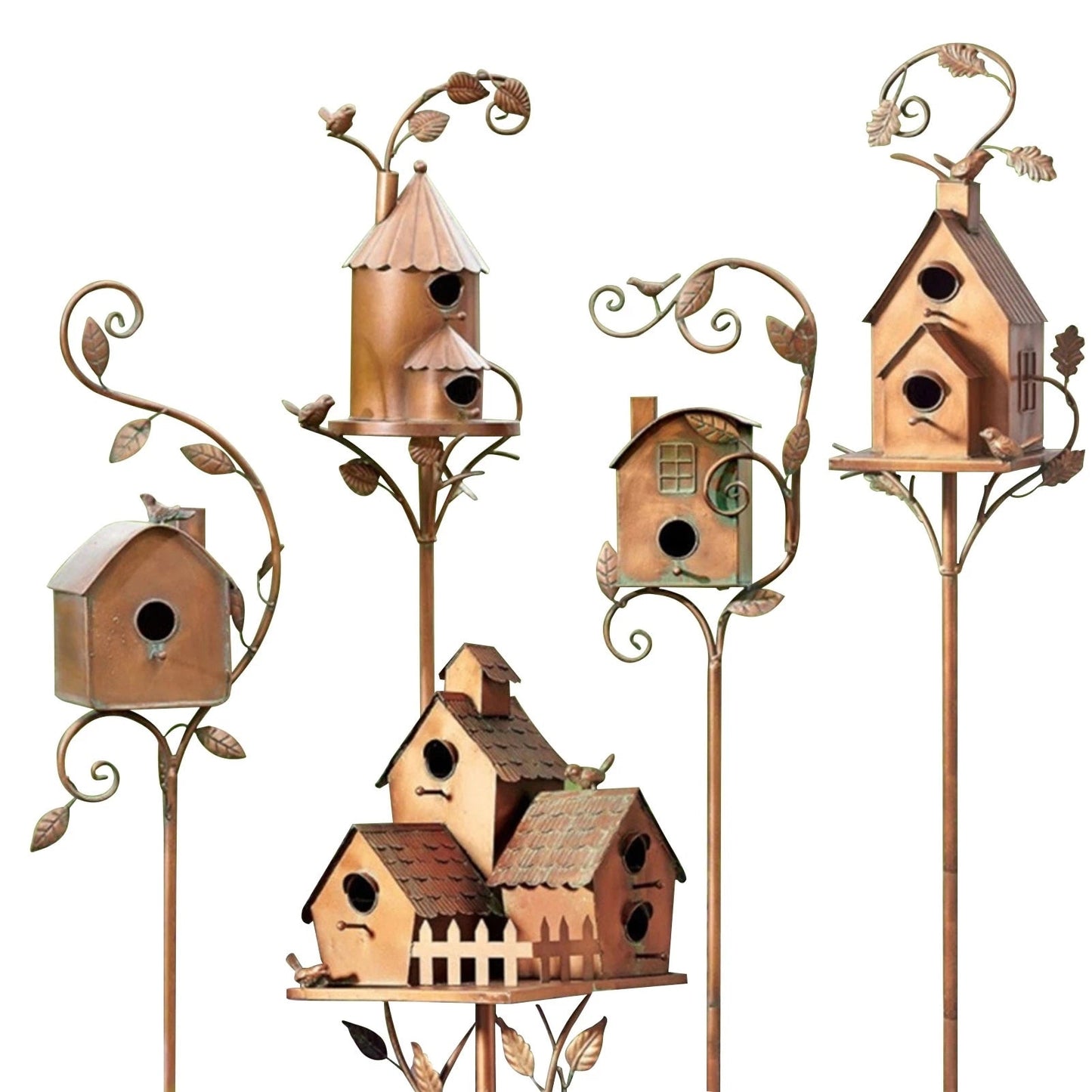 ArtNest™ Metalen Vogelhuisje – Kunstzinnige Tuindecoratie met Karakter