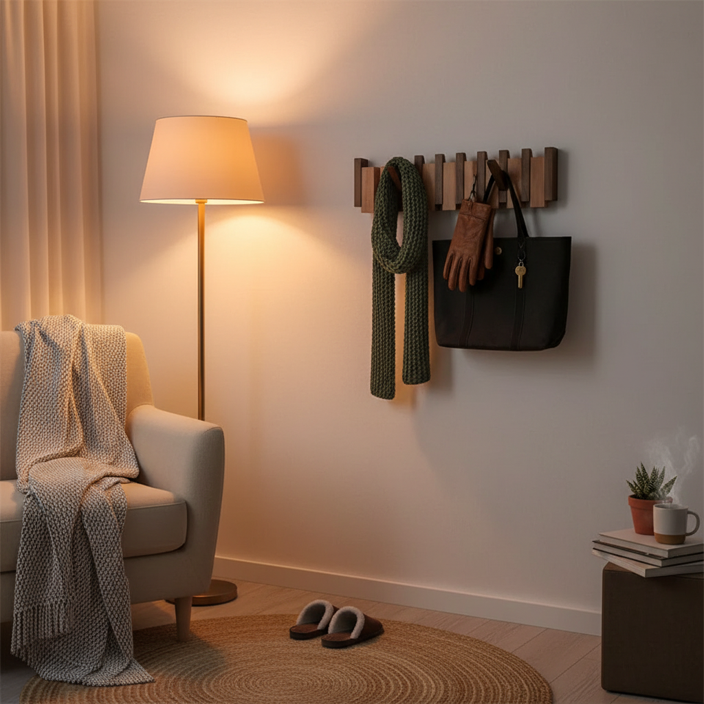 PianoStyle™ Houten Luxe Kapstok – Elegante Wandkapstok van Massief Hout