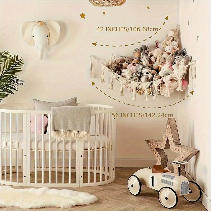 CozyNest™ Pluche Opslag Hangmat – Schattige Knuffelopberger voor een Opgeruimde Kamer