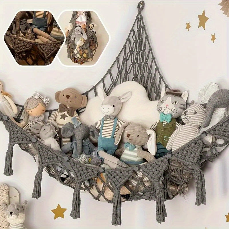CozyNest™ Pluche Opslag Hangmat – Schattige Knuffelopberger voor een Opgeruimde Kamer