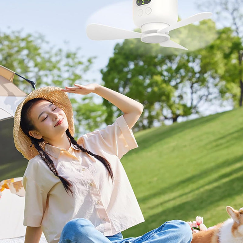 BreezeLight™ Plafondventilator met LED – Draadloos, Stil & Oplaadbaar