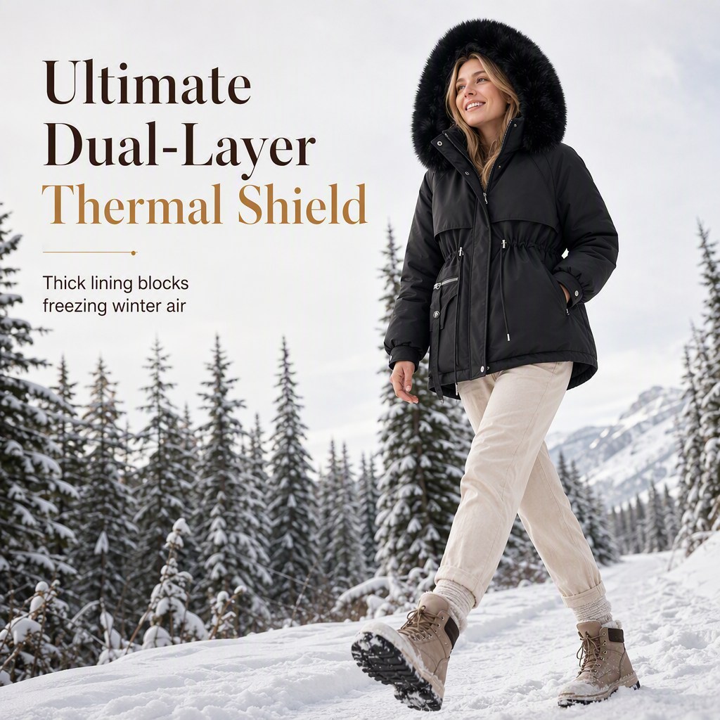 CozyShield™ Dames Winter Faux Fur Parka