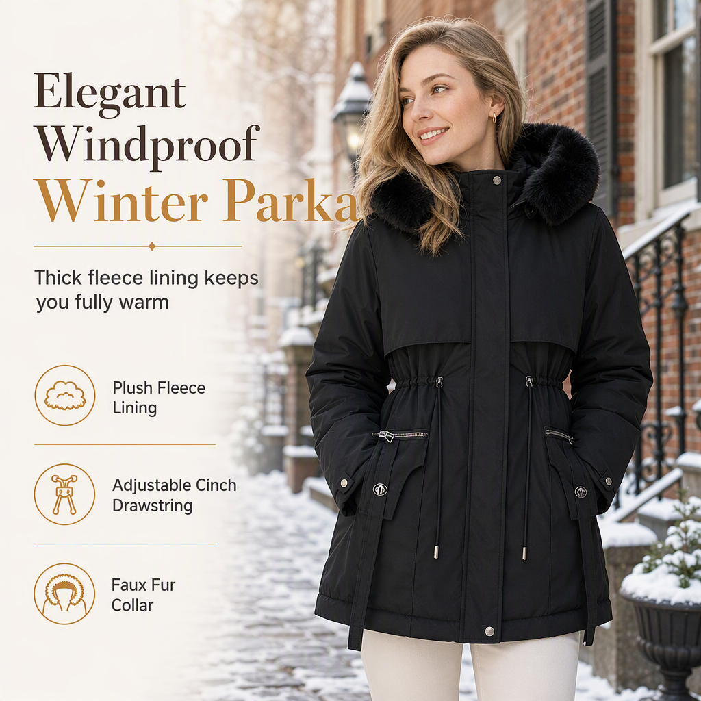 CozyShield™ Dames Winter Faux Fur Parka