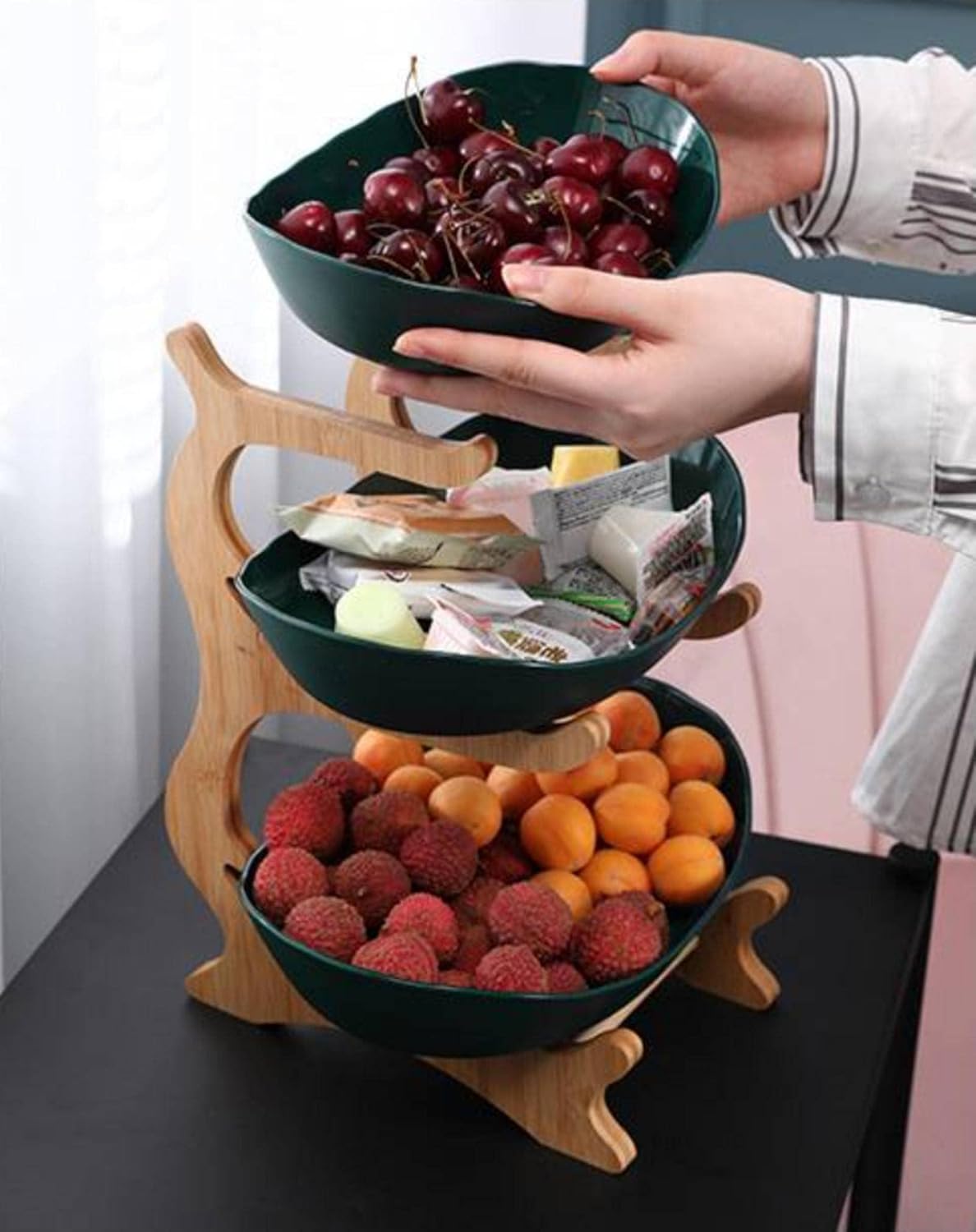 FruitNest™ Fruitschaal met 2 of 3 Lagen – Stijlvolle Keukenorganizer
