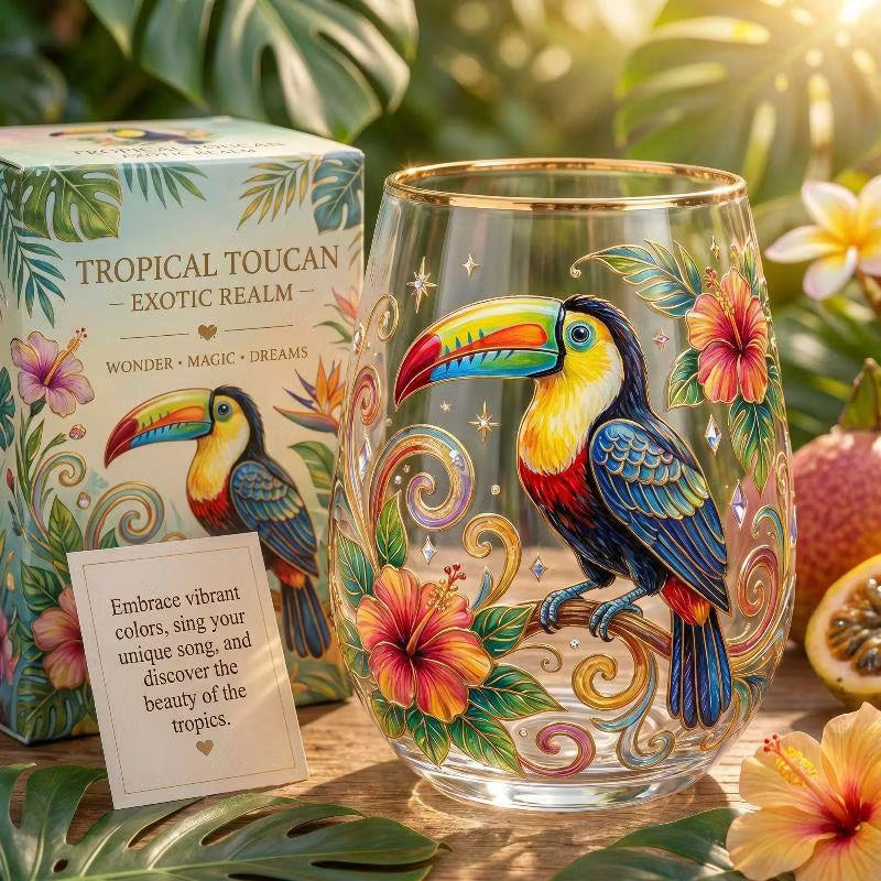 NatureArt™ Handgeschilderde Drinkglazen – Uniek Kunstwerk in Glas