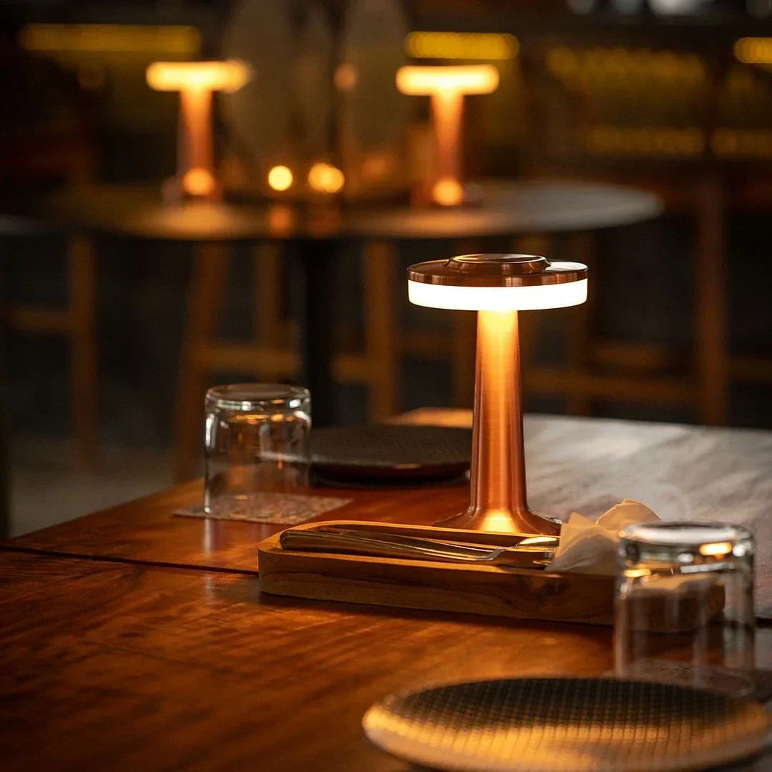 PrivilegeGlow™ Draadloze Retro Tafellamp | Dimbaar & Sfeervol