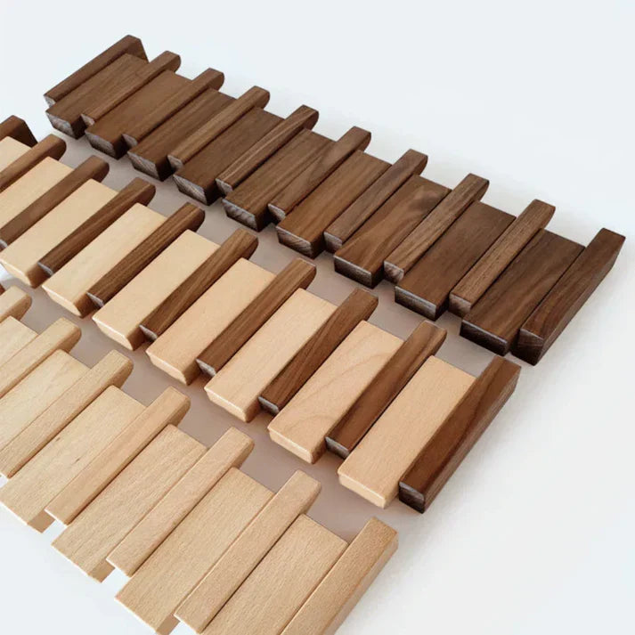 PianoStyle™ Houten Luxe Kapstok – Elegante Wandkapstok van Massief Hout