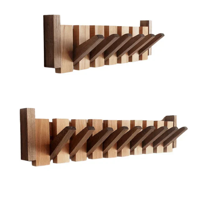 PianoStyle™ Houten Luxe Kapstok – Elegante Wandkapstok van Massief Hout